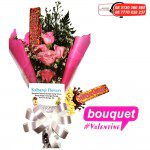 jual bouquet valentine, bunga valentine, buket bonus silverqueen